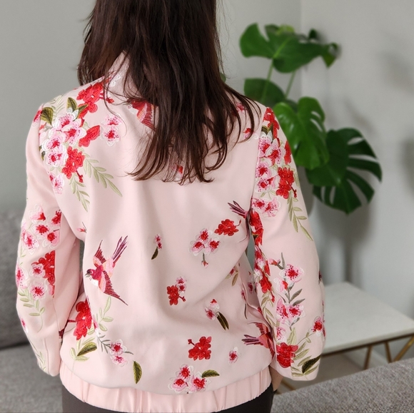 Ted Baker pink embroidered bomber jacket - Picture 4 of 7